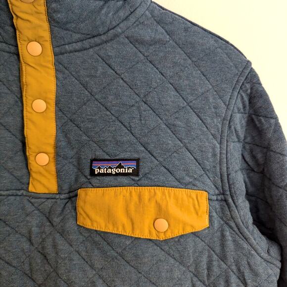 Patagonia Men's Organic Cotton Quilt Snap-T Pullover Size XS Blue - Picture 2 of 8